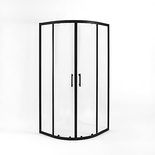 MILANO Black Reversible Quadrant Shower Enclosure 900 x 900mm