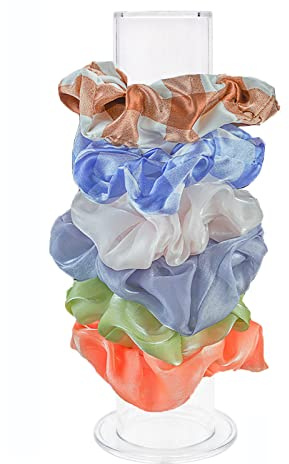 Yuknees Acryl Haargummi Halter Ständer,Scrunchie Halter Stand Haargummi Organizer Scrunch Organizer Haargummi-Halter Haargummi Aufbewahrung für Mädchen Frauen Geschenk (Transparent)