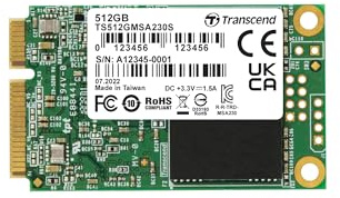 Transcend MSA230S SSD mSATA 512GB SATA III 6Go/s 3D TLC NAND - TS512GMSA230S