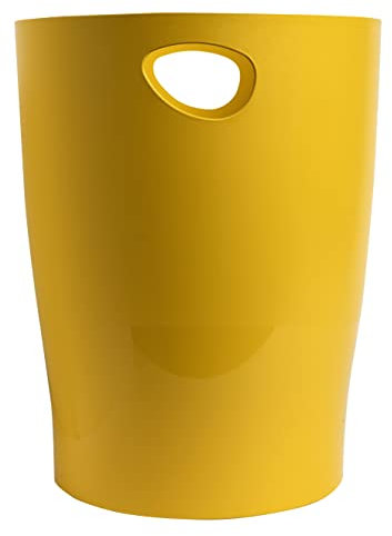 Exacompta - Rif. ECOBIN BeeBlue 45302D - 1 cestino per la carta, con maniglie, volume 15 litri, dimensioni 26,3 x 26,3 x 33,5 cm, per ufficio o casa, 4 colori casuali