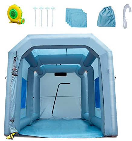 VEVOR Cabine de Peinture Gonflable 4x2,95x2,75 m Tente Peinture Gonflable Automobile en Oxford 210D avec Système de Filtration Souffleurs 900 W Station de Travail pour Pose de Peinture Atelier Garage