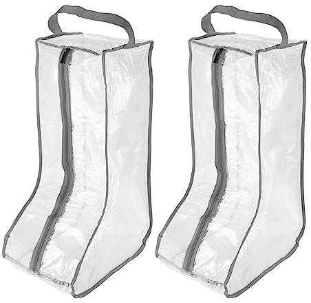 PATIKIL Stövlar förvaringsväska 2-pack dammsäkra stövlar skyddande väska stövlar ärmar skopåsar för hem resor grå, GRÅ