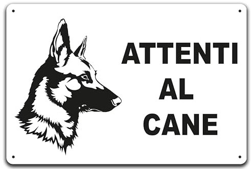 Warnschild Vorsicht vor dem Hund aus Alumnium Verbundwerkstoff 3 mm (30 cm x 20 cm), Deutscher Schäferhund