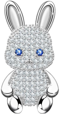 KristLand Broche en Forme de Lapin Tendance avec Pierre de zircone Scintillante - Broche en Forme d'animal - Art Déco - Jolie Broche en Forme de Lapin - Cadeau pour Les Femmes et Les Hommes