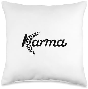 Karma boomerang consequence retribution moral belief Throw Pillow