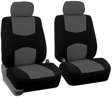 CGEAMDY Set Complet Housses De Siège Voiture, Siège Auto Respirant Antidérapant, Siège Accessoire Interieur Universelle Housses De Sièges pour La Plupart des Voitures(Siège Avant Gris)