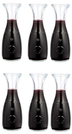 6x mille idee Caraffa brocca in vetro resistente a gli urti per vino acqua per ristorante osteria L 0,25