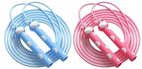 Seilspringen Sprungseil Verstellbares Fitness-Workout-Springseil. Entwickeln Sie Interesse. Verstellbares Springseil Für Den Innen- Und Außenbereich Jump Rope (Color : Pink Blue White)