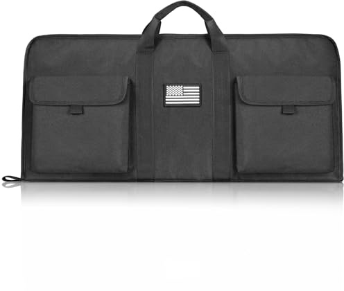 CVLIFE Soft Rifle Case 28 inch Gun Bag Pistol Case, Gun Cases for Rifles and Shotguns, Rifle Bag with Lockable Zipper for Outdoor Hunting Shooting, Black