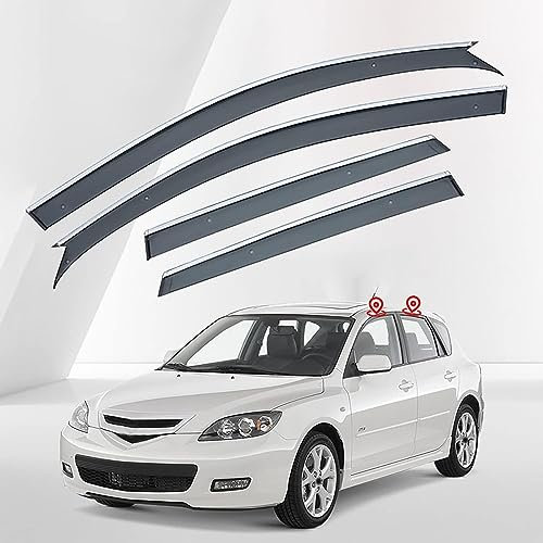 HASKDHN Windabweiser für Mazda 3 Hatchback BK 2003-2009, Regenabweiser, Auto Seitenfenster, Accessoires