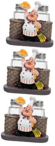 PRETYZOOM 3 Contenitori Per Spezie Eleganti A Forma Di Statua Dello Chef Con Perdite Per La Cucina