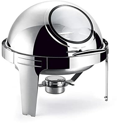 Generisch Speisenwärmer-Set, Rolltop-Chafing-Dish-Buffet-Set, Chafing-Dish-Buffet-Wärmer-Herd aus Edelstahl für Catering-Partys, Hochzeitsessen, Servieren, Silber