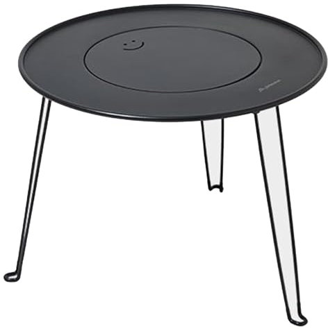 Barbecue à charbon portable 3 en 1 pliable rond en métal avec plaque de table, idéal pour le camping, le jardin et la terrasse.