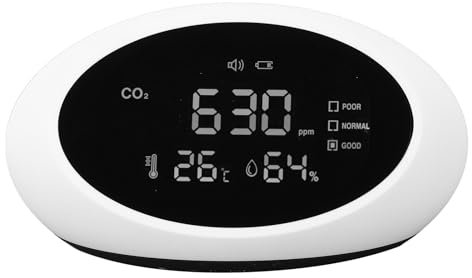 Détecteur de CO2 Portable avec écran LCD de Haute Précision, Hygromètre Rechargeable de qualité – Détecteur de Dioxyde de Carbone pour Voiture – Testeur de CO2 Professionnel