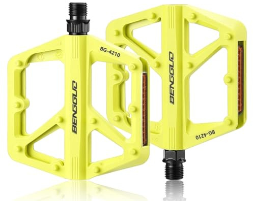 GETBSTOOP Double DU Bearing Nylon Pedals with Reflector Bike Accessories (Yellow)