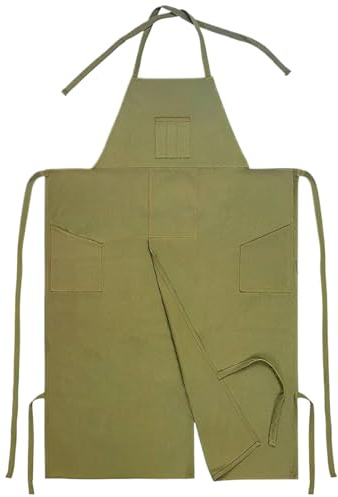 Keramik Förkläde - Förkläde Med 3 Fickor - Vattentät Canvas Förkläde Med Delade Ben Och Tre Fickor För Keramik, Skulptur, Konst, Trädgårdsskötsel