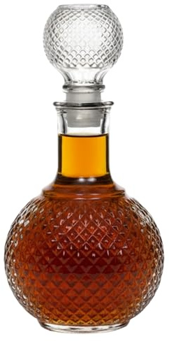 Decanter Whisky con Tappo da 1000 ml - Bottiglie per Liquore Eleganti e Resistenti - Bottiglie Vetro Liquori - Whisky Bottiglie