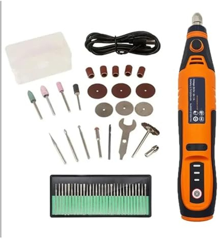 Herramienta rotativa inalámbrica USB de 21000rpm, Mini taladro, pluma de grabado, Mini Taladro Inalámbrico eléctrico USB con accesorios, juego DIY Pulido, grabado(B)
