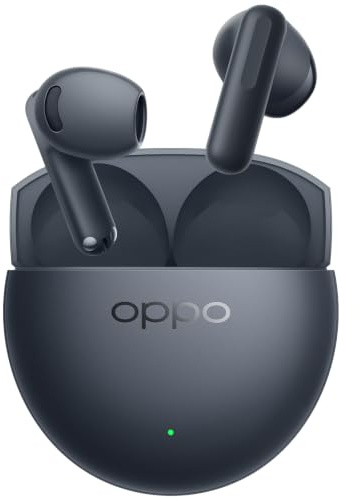 OPPO Enco Air5s True Wireless Earbuds Auricolari ANC Midnight Black | Cancellazione del Rumore Adattiva in Tempo Reale, Design Ergonomico Semi-in-ear, Comfort Leggero da 3,9g, 48H di Riproduzione