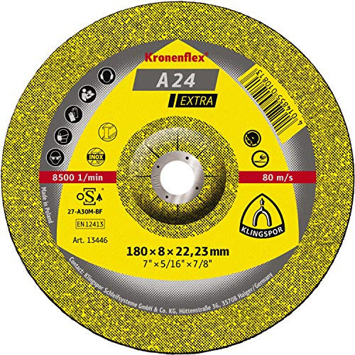 Kronenflex 188466 A 24 Extra Disque à ébarber, 125 x 6 mm, Jaune
