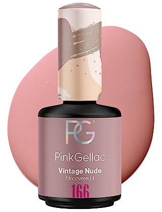 Pink Gellac UV Gel Nagellack - 166 Vintage Nude 15 ml - Lang Anhaltend UV Nagellack Nude - Gel UV für 14 Tage Nägel in Salonqualität - Made in Holland