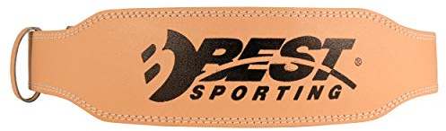 BEST SPORTING Gewichthebergürtel aus Büffelleder, Verschiedene Längen, Hellbraun Natur