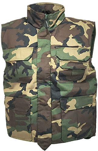 Gilet de chasse rembourré, motif camouflage, coton homme femme, hiver, matelassé Taille XL Mimétique