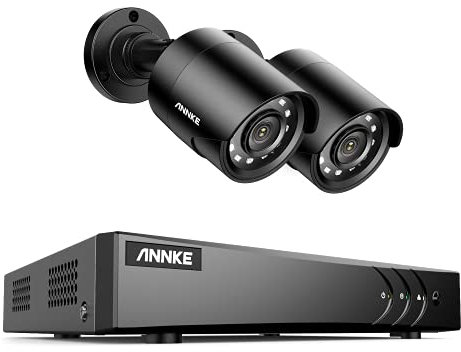 ANNKE 8 Channel 3K Lite Digital Video Recorder with SSD Internal Solid State Hard Drive 1TB, Human/Vehicle Detection, 2x 1920TVL 2MP Home Security Cams, Color Night Vision, Hardware Encryption, IP67