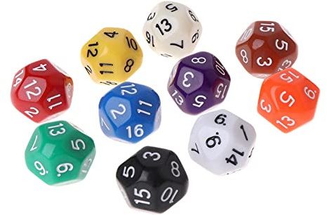 Tenlacum 10 st D16 polyhedral tärningar för festgåvor tärningar