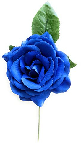 Fiori Fiamminghi Donna Ornamento di Capelli Fiore Artificiale Tipico Fiore Fiamma Fiera di Aprile Siviglia e Fiore per la Rugiada Accessorio Ballo Fenicottero, Ø13cm Blu