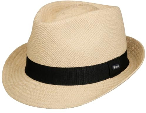 Lipodo Jaston Trilby Panamahatt Damer/Herrar - Made in Italy stråhatt Panamastråhatt Panamatrilby med grosgrain band, band Vår-sommar Sommar - XL (60-61 cm) natur