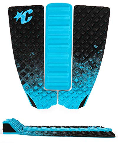 Creatures of Leisure Skim Traction/Arch Combo Pad, Skimboard Traction Pads, 10mm Ridged Arch, 3M Adhesive Backing, Black Fade Cyan