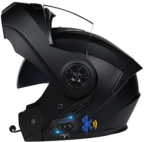 Klapphelm Motorradhelm, Bluetooth Integralhelm, Mit Doppelvisier, ECE Genehmigt, Hochfeste Schale, Atmungsaktiv Und Bequem, Für Erwachsene, Frauen Und Männer