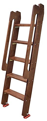 Bunk Bed Ladder Twin Bed Replacement Hook Ladder, 44cm Wide Wooden Bunk Bed Ladders with Handrail and Nonslip Pad, for Home/RV/Loft/Travel Trailer/Library