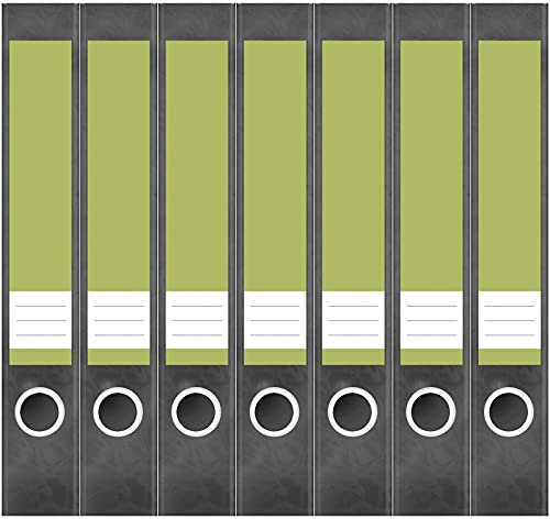 Etiketten für Ordner | Grün 4 | 7 Aufkleber für schmale Ordnerrücken | Selbstklebende Design Ordneretiketten Rückenschilder