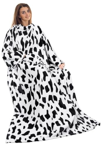 Catalonia Manta de TV con Mangas y Bolsillo, Manta de Cuerpo Entero Profesional, Suave, Cálida, Acogedora y Esponjosa para Vestir Invierno para Mujeres y Hombres para Regalo, 185x130cm