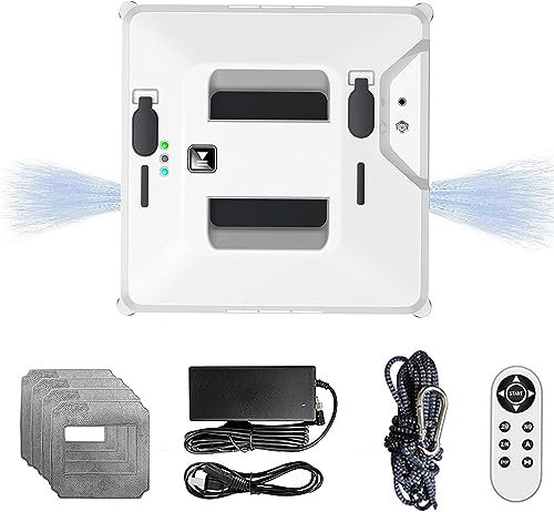 QJJML Window Cleaning Robot, Automatic Window Cleaner Robot with Double Auto sprinkler, Robotic Windows Cleaning Vacuum for Outdoor/Indoor Windows Tiles