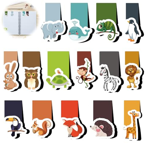 Lesezeichen Magnetisch,30Stück Tier Magnet Lesezeichen Dschungel | Dschungel Magnetische Lesezeichen Magnetlesezeichen Animal Kreativ Page Marker für Schüler Schule Buchliebhaber Mitbringsel