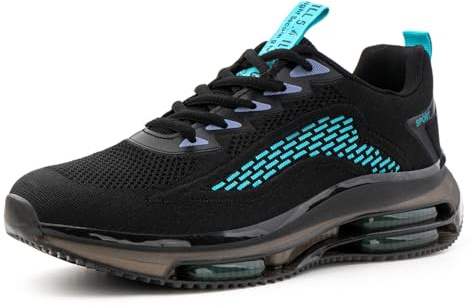 Hitmars Turnschuhe Herren Laufschuhe Sportschuhe Straßenlaufschuhe Joggingschuhe Luftkissen Seanker Atmungsaktiv Gym Bequeme Leichte Schwarz-Grün 41