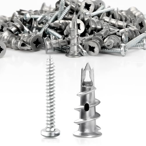 Ziamzra Rigipsdübel 30 Stück Gipskartondübel Selbstbohrender Rigips Dübel mit Schrauben Trockenbau Dübel Hohlraumdübel Metall für Gipskarton, Stein, Ziegeln, Beton, Gipsbauplatten Konzipiert