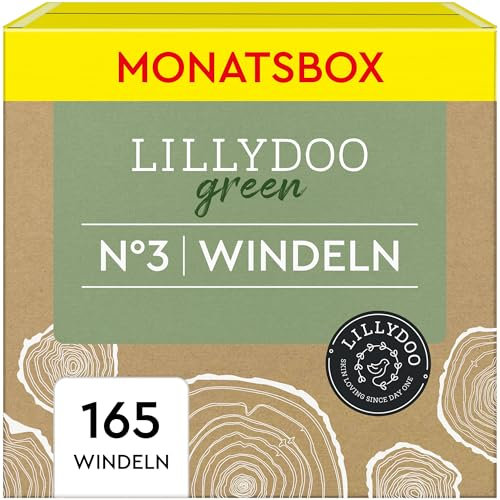 LILLYDOO green umweltschonende Windeln, Größe 3 (6-10 kg), Monatsbox (165 Stück)