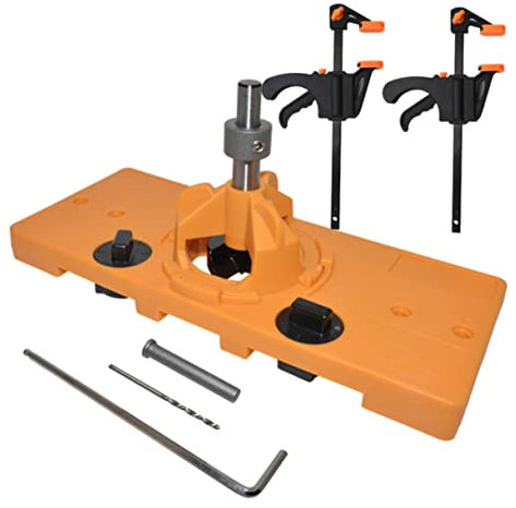 jojofuny 1 Satz Stempel-Locator Schranktürscharniere Scharnierbohrlochfräser DIY Holzbearbeitungswerkzeug Bohrlehre Lochsucher Router Befestigung bohren Suite aufklappbarer Bohrer ABS