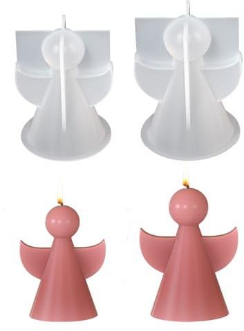 Silikonform Engel, Silikonformen Gießformen, 3D Engel Kerzenformen zum Gießen, Silikon Gießform Engel, Gießformen Silikon für Engel Kerzen, Engel Statue, DIY Handwerk, Heimdekoration (2 Stück)
