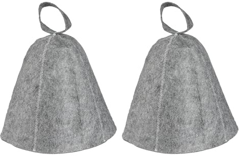 Tabanzhe 2 Pieces Sauna Hat - Natural Felt Thickened Sauna Hat Wear Comfortable Keep Hair Dry Suitable for Bathroom Sauna on The Street Steam Room (Grey)