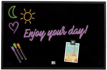 Oxford Tableau noir magnétique avec 3 marqueurs, 2 aimants et kit de montage mural, format A3