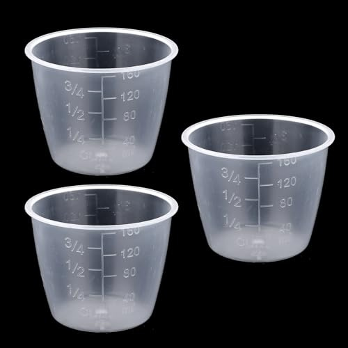 Lot de 3 tasses à mesurer en plastique transparent – Cuiseur à riz de 160 ml, petit gobelet à linge, remplacement pour mesurer le riz et les ingrédients liquides secs