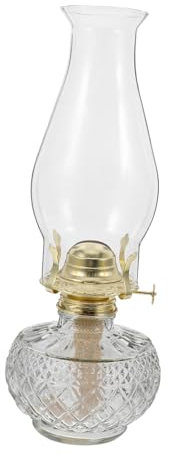 RORPOIR Vintage Glas Petroleumlampe Für Innenbereich Tisch Öllampe Mit Docht Dekorative Haushaltslampe Petroleumlampe Öllampe Für Wohnzimmer Bauernhaus
