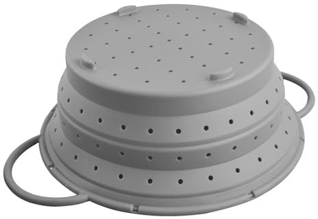 Colino in silicone, colino per pasta, setaccio per alimenti, morbido e pieghevole, con manici, versatile, resistente al calore, per insalate di bacche e spaghetti