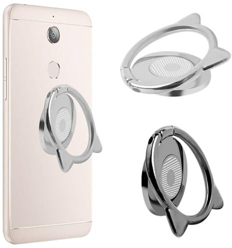 Anello Cellulare, 2 Pack Anello Supporto Ring Cellulare, Universale Cellulari Anello Metallico Rotazione 360° Telefono Ring Holder