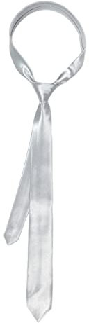 Uqezagpa Damen-Krawatte, Satin, schmale Krawatte, coole Uniform-Krawatte, einfarbig, einfarbig, formelle schwarze Krawatte, Handart: Grau, Length 160cm